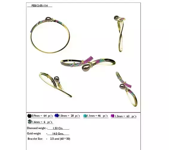 Spiral Gold Ring With Gemstones 10