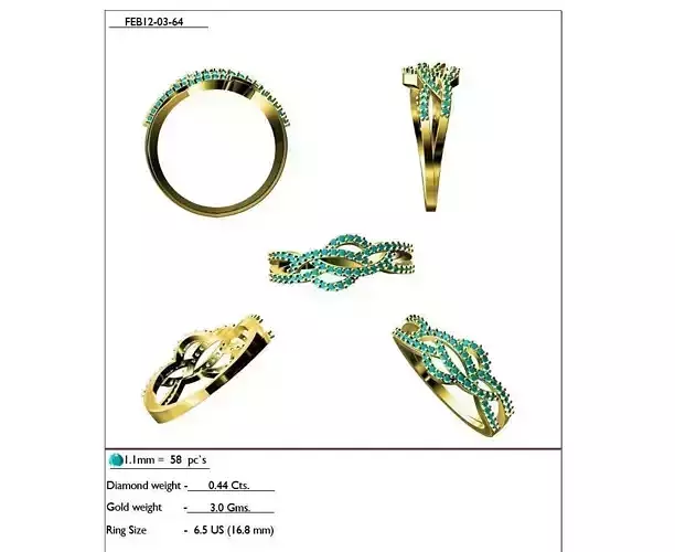 Gold Ring With Gemstones 14