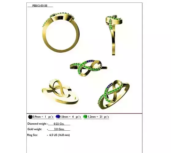 Puzzle Ring With Gemstones