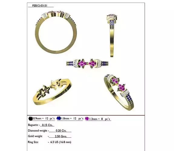 Gold Ring With Gemstones 15