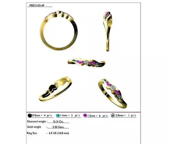 Gold Ring With Gemstones 17