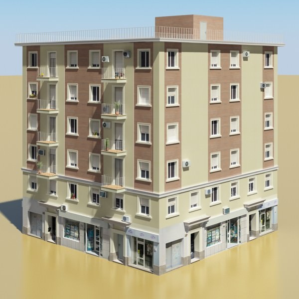 Photorealistic Low Poly Building 3D model_2