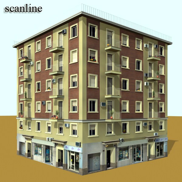 Photorealistic Low Poly Building 3D model_10