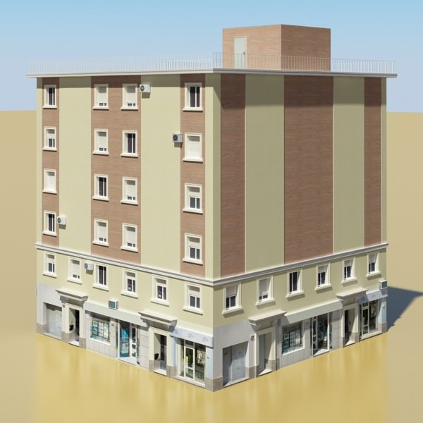 Photorealistic Low Poly Building 3D model_3