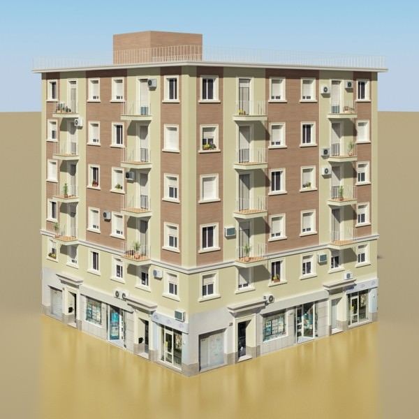 Photorealistic Low Poly Building 3D model_1