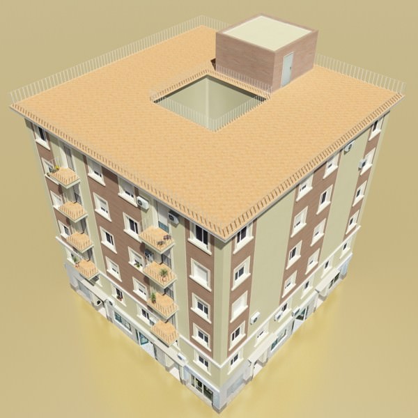 Photorealistic Low Poly Building 3D model_4