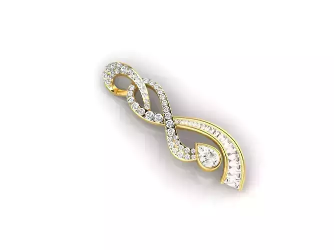 Twisted Gold Pendant With Diamonds 1