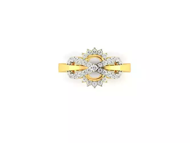 Infinity Loop Gold Ring With Diamonds