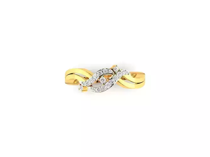 Swirl Gold Ring With Diamonds 28