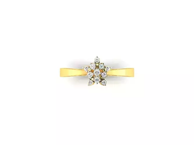 Flower Shaped Gold Ring With Diamonds 45