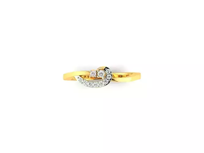 Swirl Loop Gold Ring With Diamonds 6