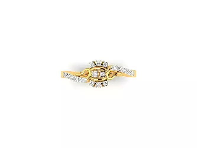 Spiral Gold Ring With Diamonds 19