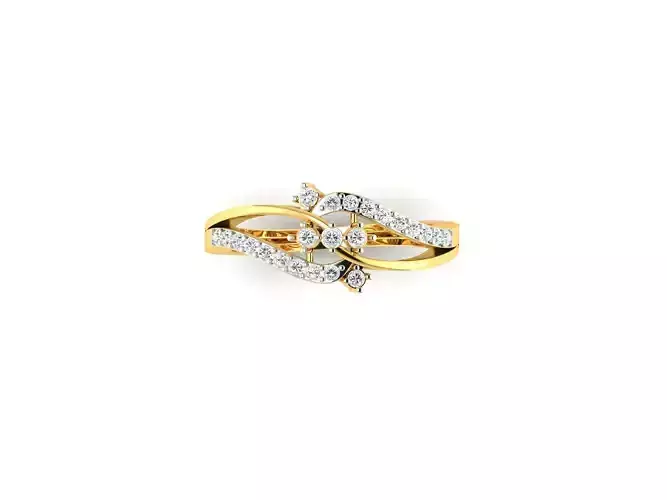 Swirl Gold Ring With Diamonds 29