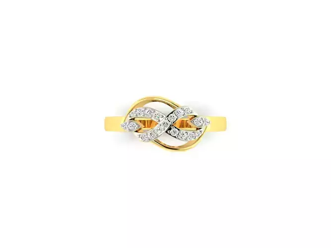 Infinity Loop Gold Ring With Diamonds 1