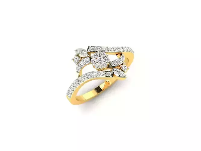 Spiral Gold Ring With Diamonds 20