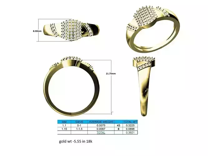 Round Gold Cluster Ring With Diamonds