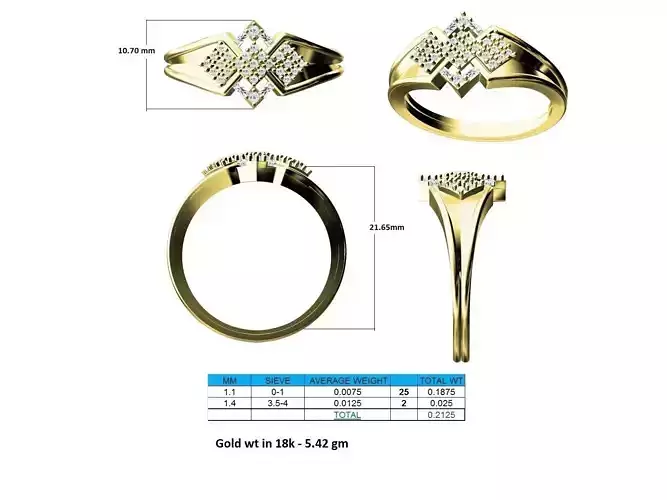 Gold Engagement Ring With Diamonds 103