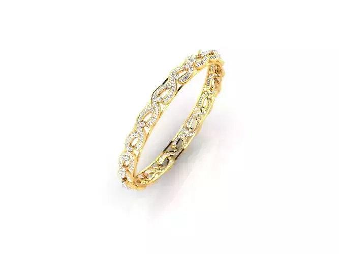 Leaf Design Eternity Ring With Diamonds 1