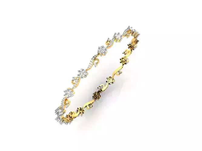 Floral Design Eternity Ring With Diamonds 2