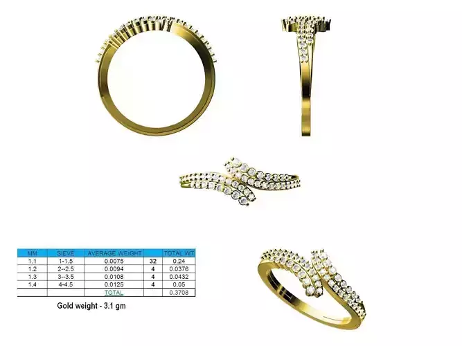 Spiral Gold Ring With Diamonds 21
