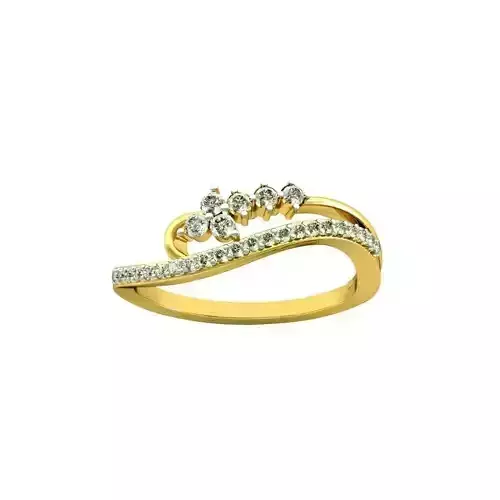 Swirl Gold Ring With Diamonds 31