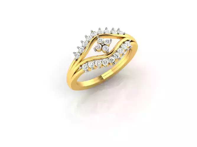 Marquise Shaped Gold Ring With Diamonds 13