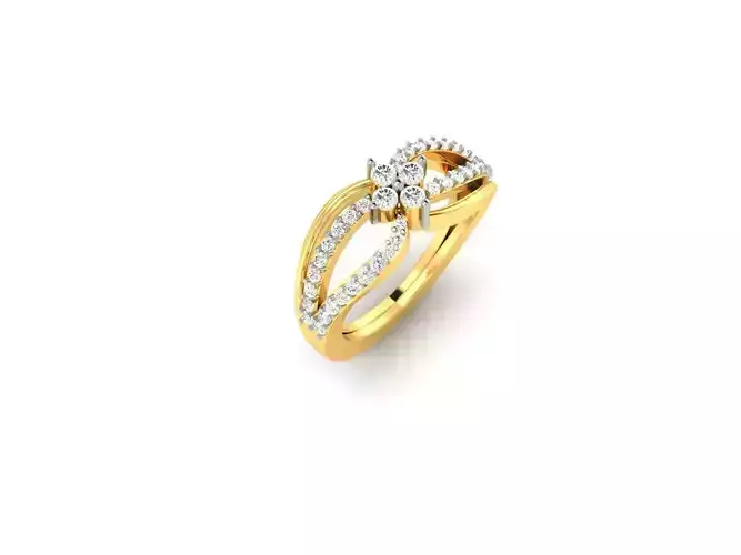 Gold Engagement Ring With Diamonds 106