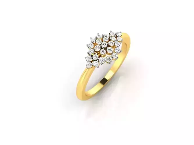 Marquise Shaped Gold Ring With Diamonds 14