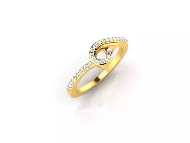 Swirl Loop Gold Ring With Diamonds 10