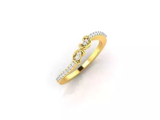 Swirl Gold Ring With Diamonds 32