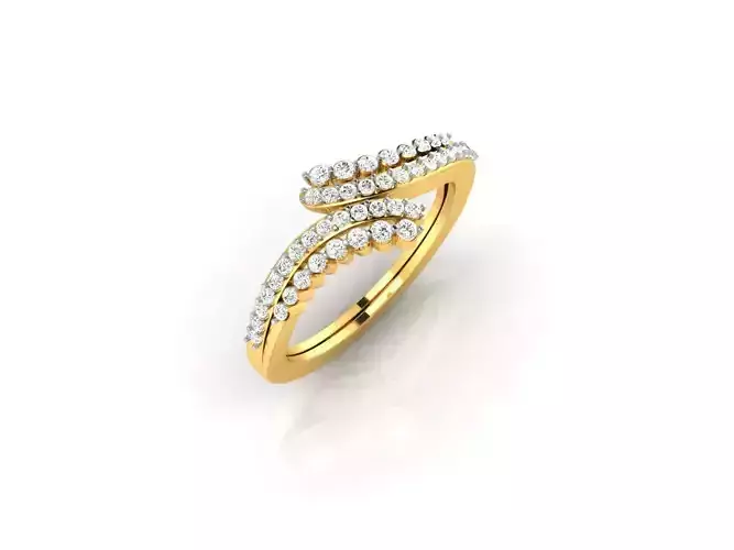 Spiral Gold Ring With Diamonds 22