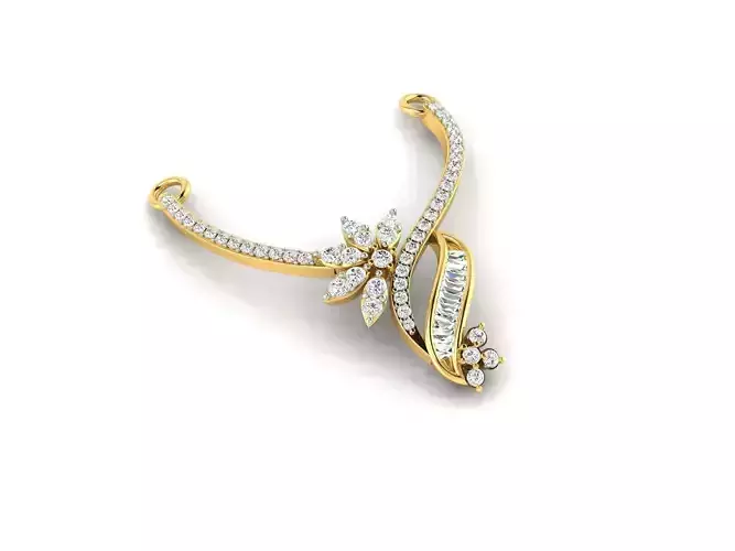 Floral Design Necklace With Diamonds 13