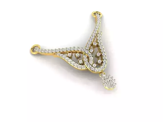 Gold Loop Necklace With Diamonds