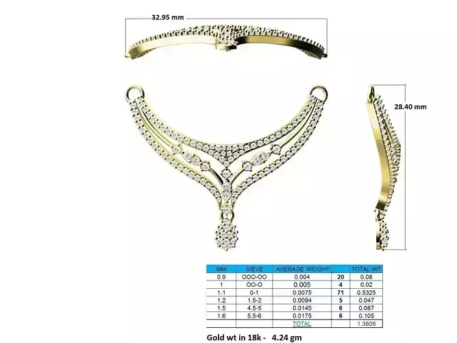 Gold Necklace With Diamonds 87