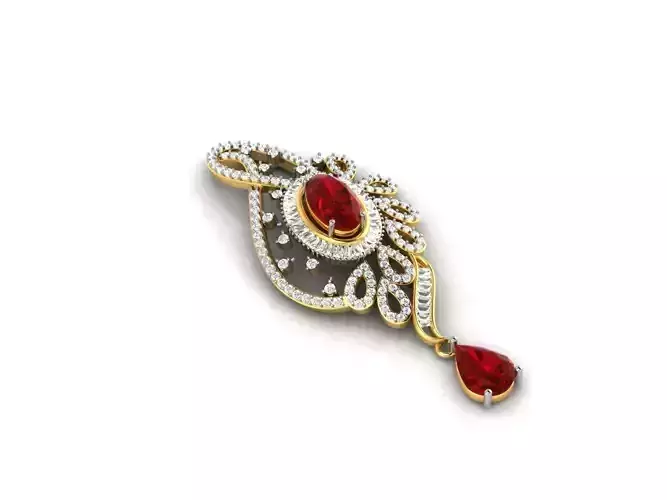 Gold Pendant With Ruby 5