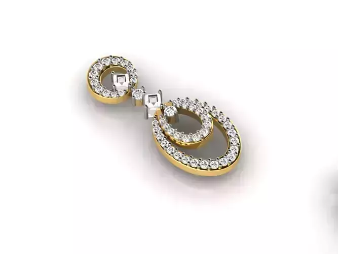 Oval Shaped Gold Pendant With Diamonds