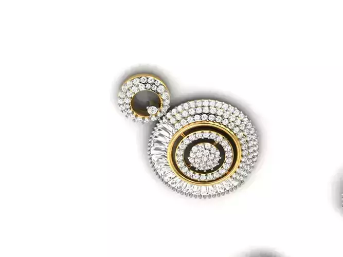 Round Shaped Gold Pendant With Diamonds 3