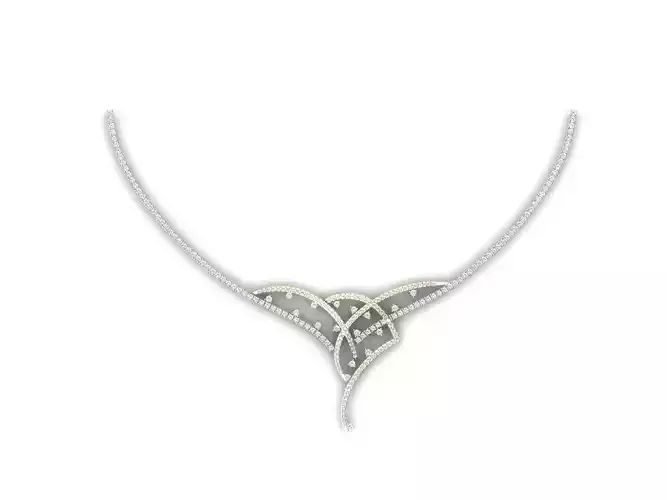 Silver Necklace With Diamonds 7