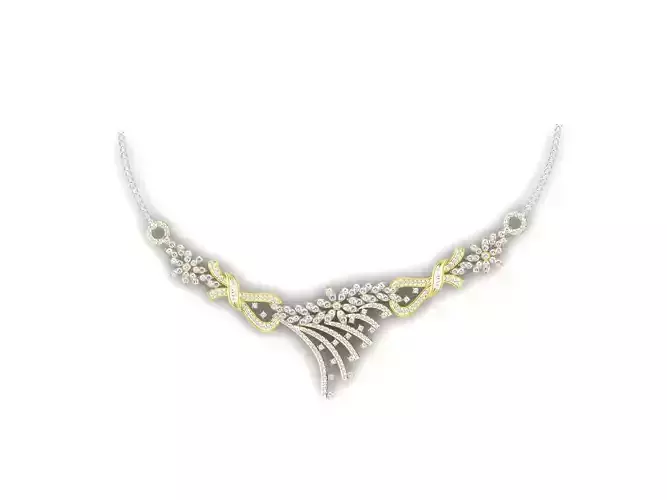 Floral Necklace With Diamonds