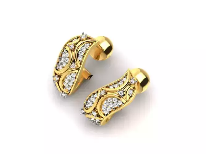 Gold Earrings With Diamonds 35