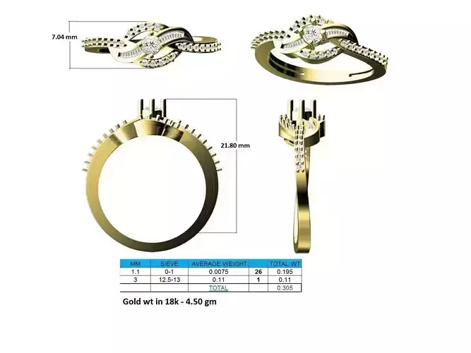Swirl Gold Ring With Diamonds 33