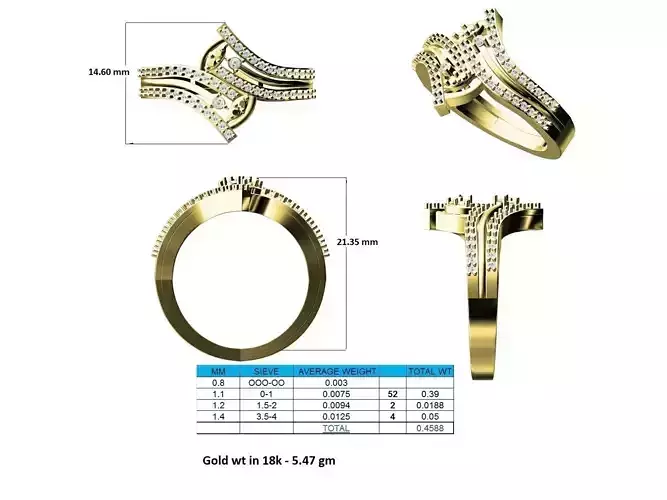 Spiral Gold Ring With Diamonds 23