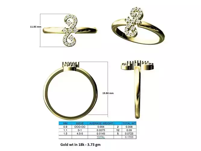 Gold Loop Ring With Diamonds 2