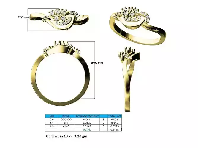 Gold Engagement Ring With Diamonds 109