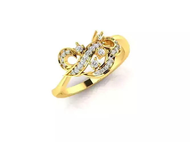 Gold Engagement Ring With Diamonds 110