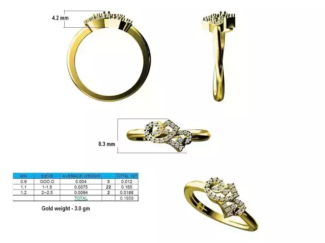 Gold Engagement Ring With Diamonds 114