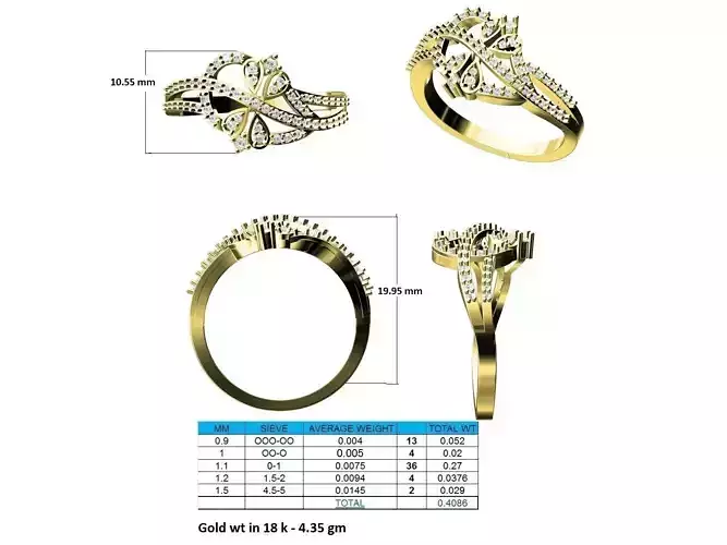 Gold Engagement Ring With Diamonds 117