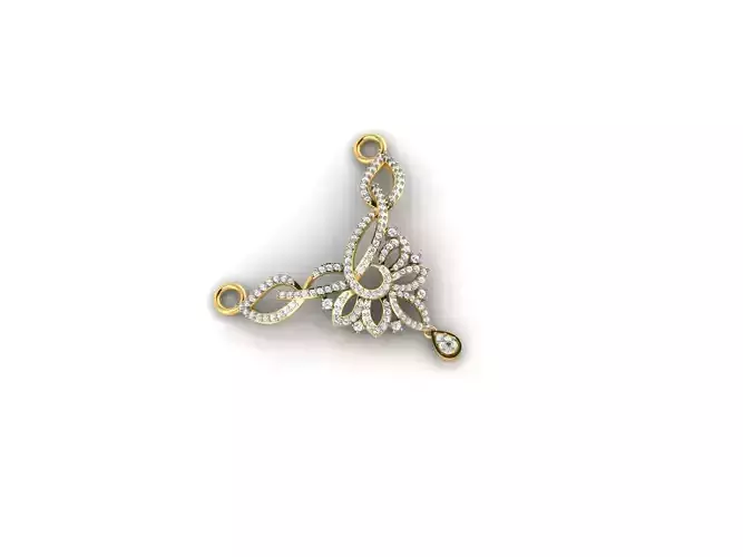 Floral Design Necklace With Diamonds 15