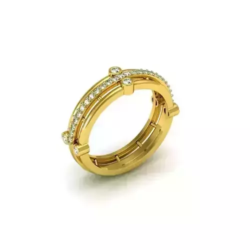 Gold Engagement Ring With Diamonds 119 3D print model