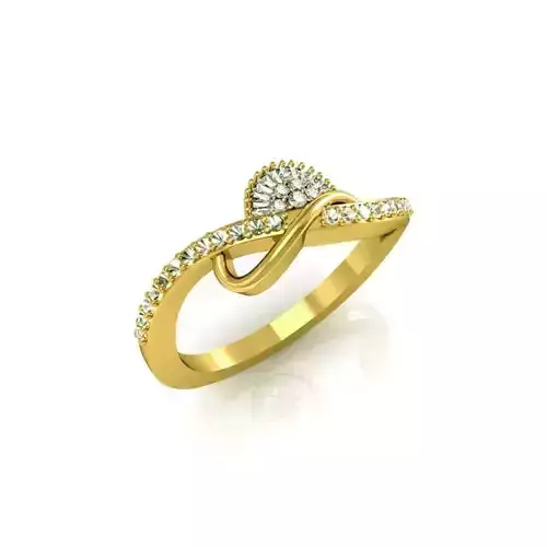 Swirl Gold Ring With Diamonds 36